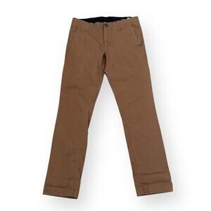 Volcom Mens Frickin Modern Stretch Chino Pants Brown Khaki Size 28 Skater Casual